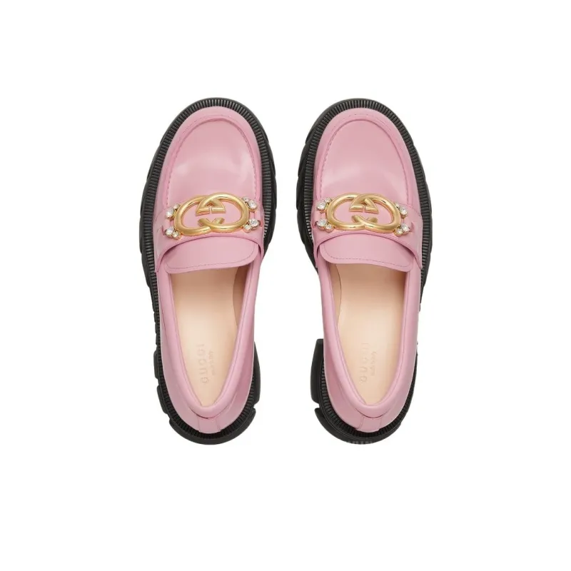 GUCCI Interlocking Platform Shoes Women's Pink-3