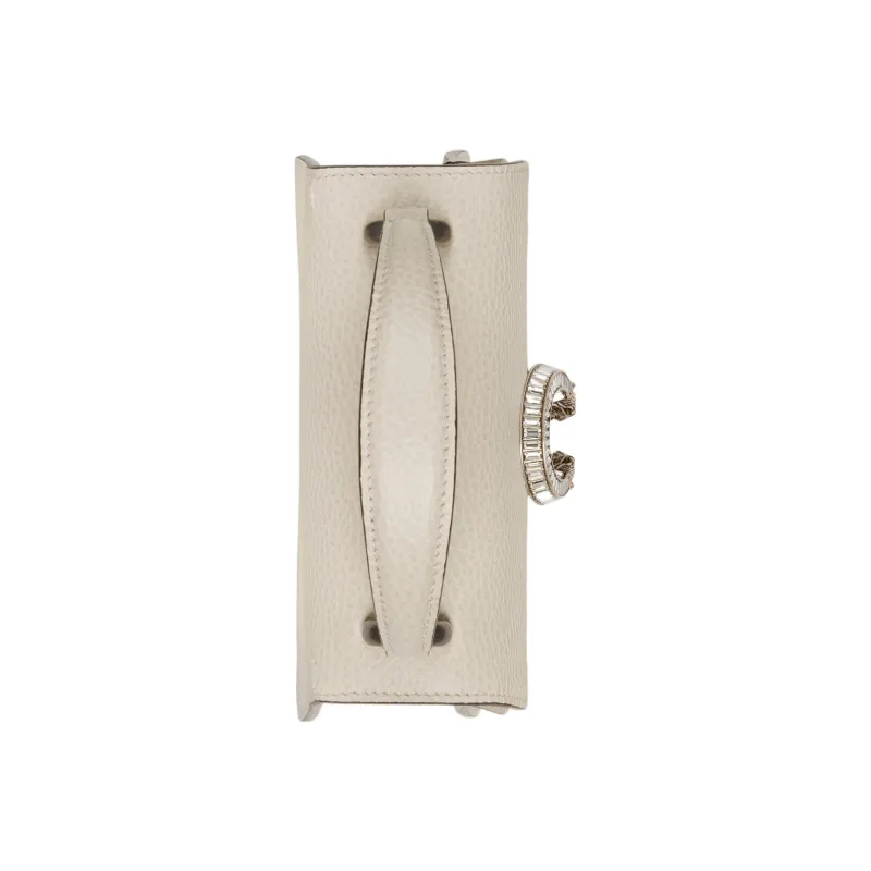 GUCCI Dionysus Leather Shoulder Bag, Crossbody Bag, Handbag Mini Women's White-4