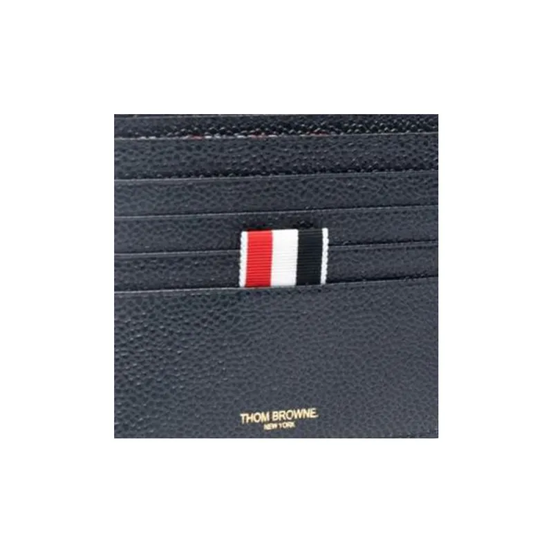 THOM BROWNE· Pebble Textured Calfskin Wallet Men's Marine Blue-4