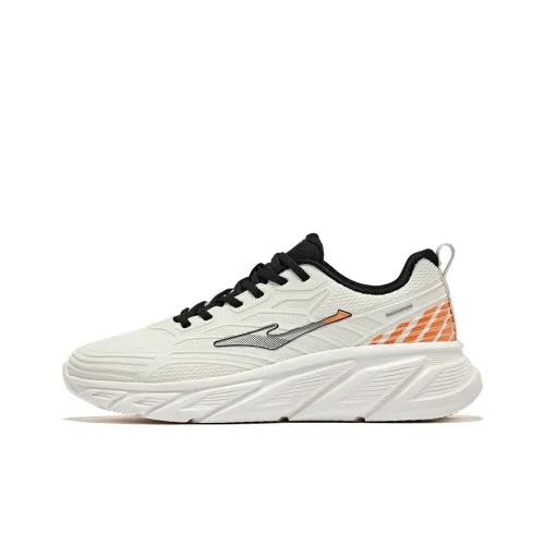 Erke Cloud Chasing Running Shoes Men Low-Top Microcrystalline White/True Black/Apricot Orange