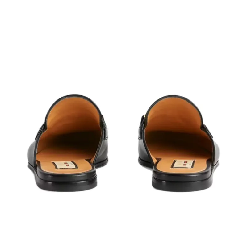 GUCCI Princetown Slipper Black Tassel Leather Women's-4