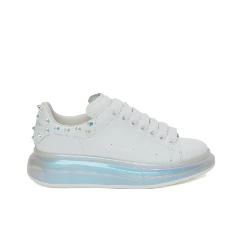 Alexander McQueen Cushioned Slip Resistant Abrasion Resistant Breathable Low Top Running Shoes Women's White-1