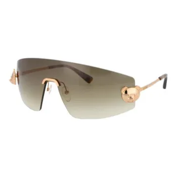 MOSCHINO Metal Irregular Shape Sunglasses Women's Green