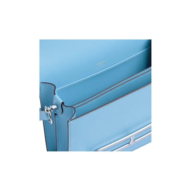 HERMES Roulis Swift Calfskin Pig Nose Bag Handbag Shoulder Bag Crossbody Bag Mini Women's 7N Celeste Sky Blue-3
