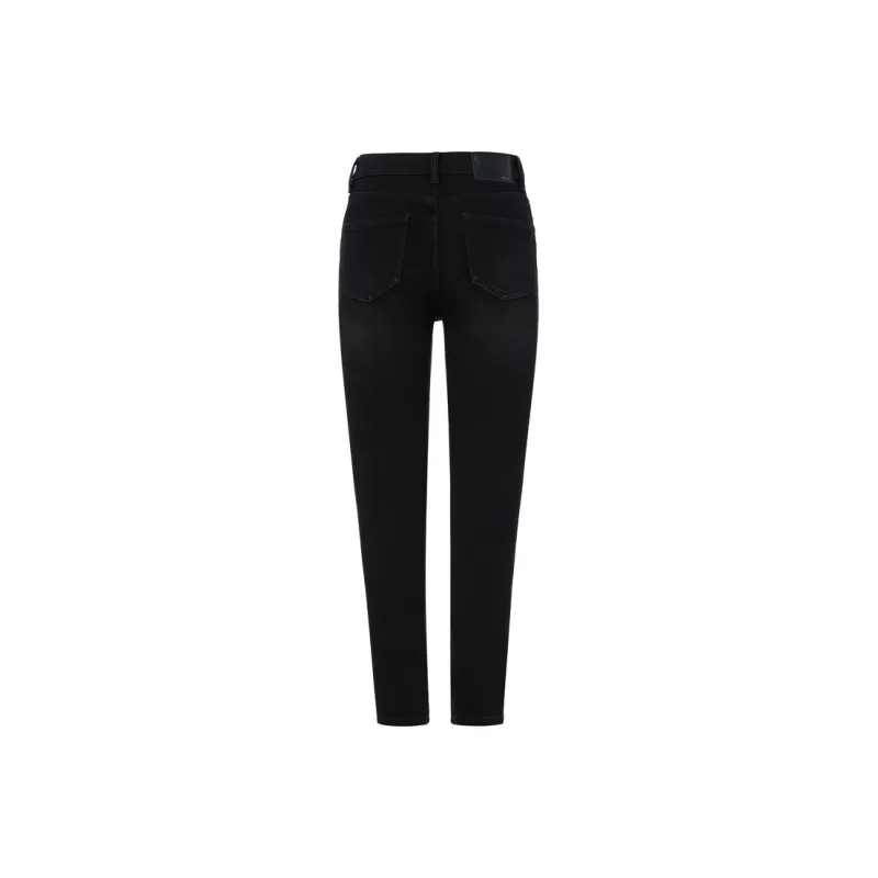 MO&CO Casual Pants Women's Denim Black-1