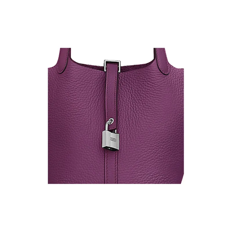 HERMES Picotin Lock Clemence Bullock Leather Basket Bag Handbag 18 Women's P9 Anemone Sea Cucumber Purple-3