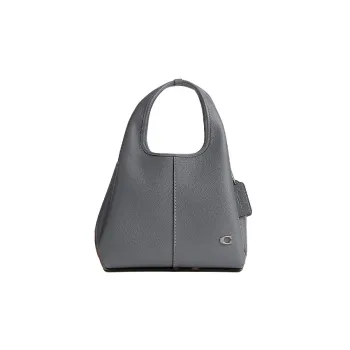 COACH Lana Leather Handbag, Shoulder Bag Medium Size Women's Gray