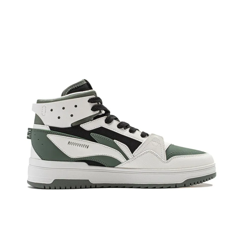 LiNing Yamahara 2.0 Anti Slip Wear Resistant High Top Skateboard Shoes Men's White Green-1