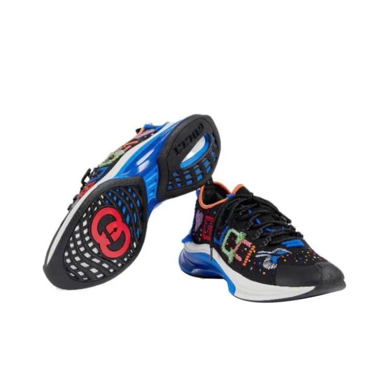 GUCCI RUN Lovelight Low Top Sports Casual Shoes Women's Black-4