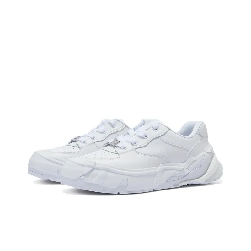 LiNing Wuji BR Slip Resistant Cushioning Low Top Skateboard Shoes Men's White-2