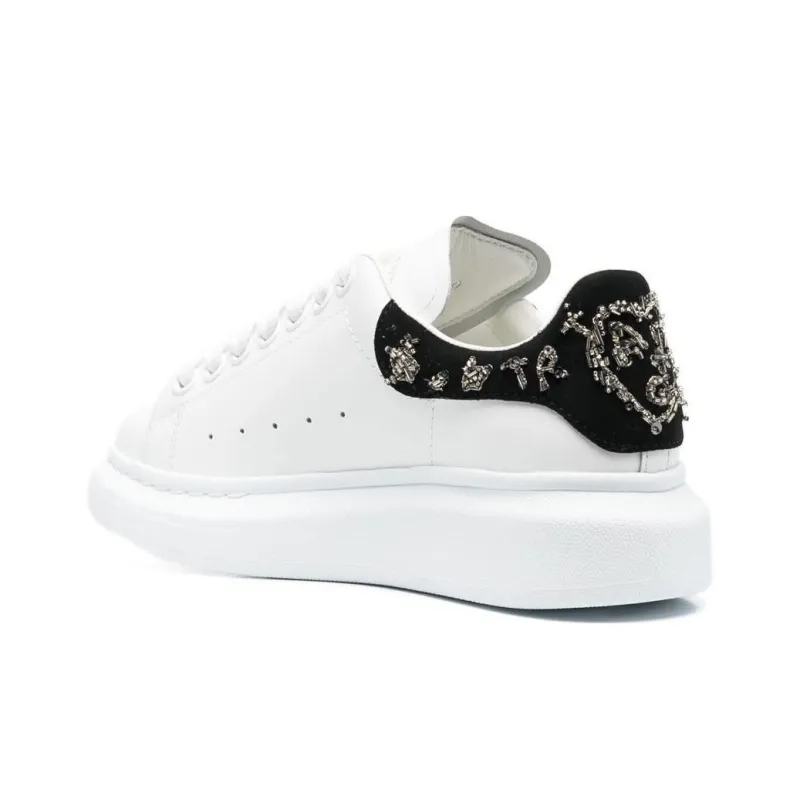 Alexander McQueen Oversized Sneaker Low Top Stylish Skateboarding Shoes Women's White Black-3