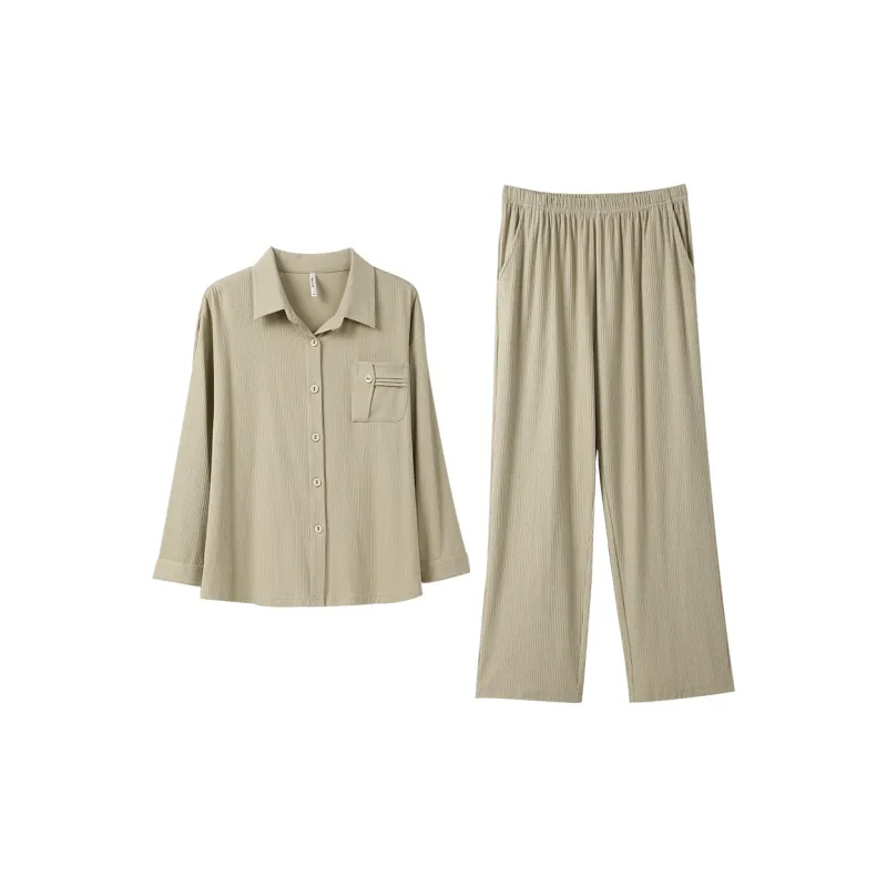 Aannsfam Pajama Set Women's Sea Foam Green-0
