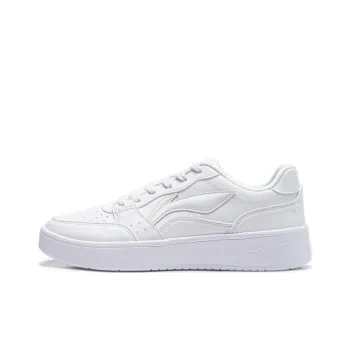 LiNing Acer Truncatum Slip Resistant Cushioning Wear Resistant Height Increasing Low Top Skateboard Shoes Men's White