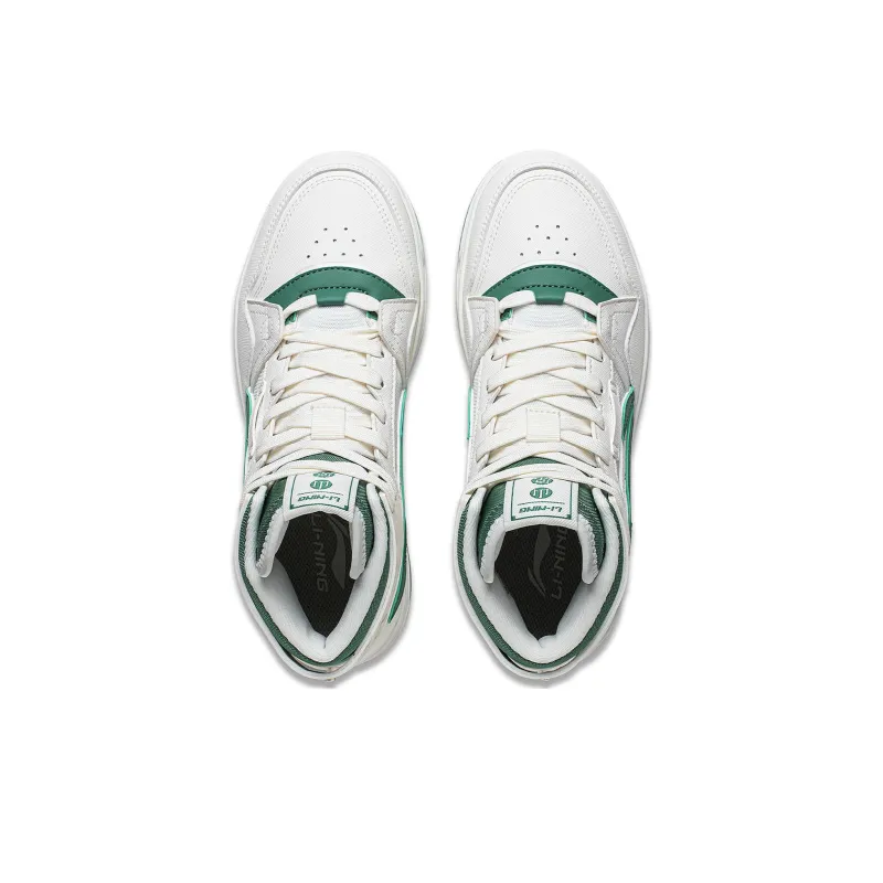 LiNing Yamahara 2.0 Anti Slip Wear Resistant High Top Skateboard Shoes Women's White Green-3
