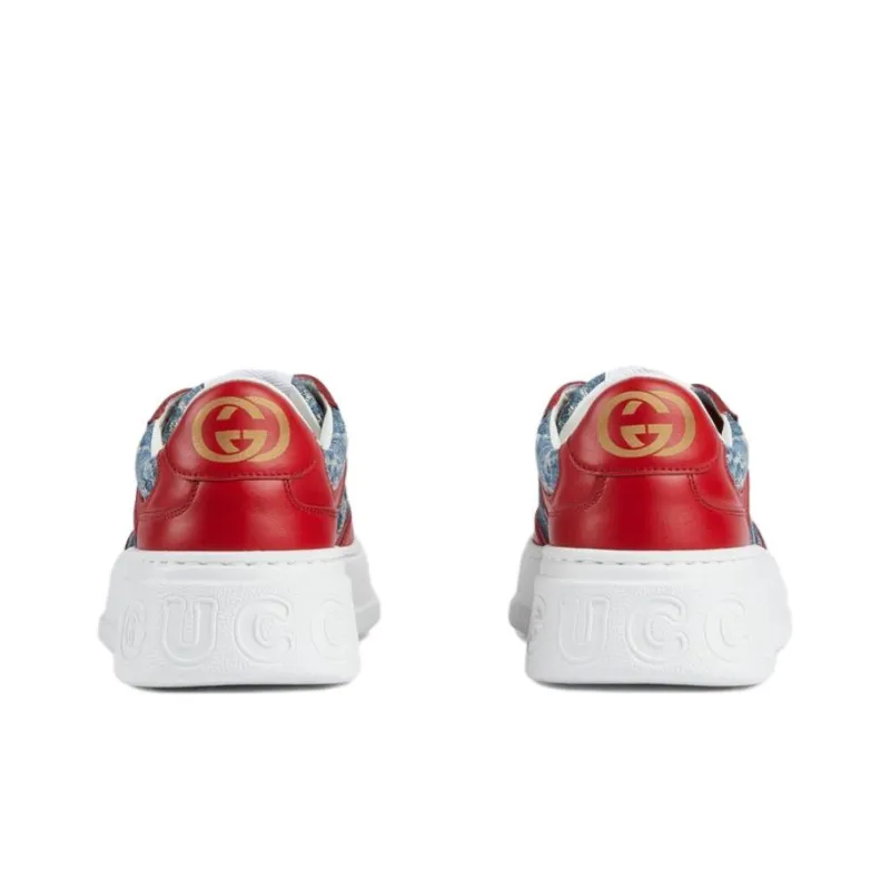 GUCCI Low Top Casual Shoes Women's Red Blue-3