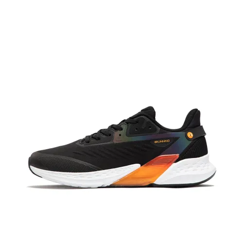 361° Volcano Rainproof Series Running Shoes Men Low-Top Obsidian Black/Rich Orange