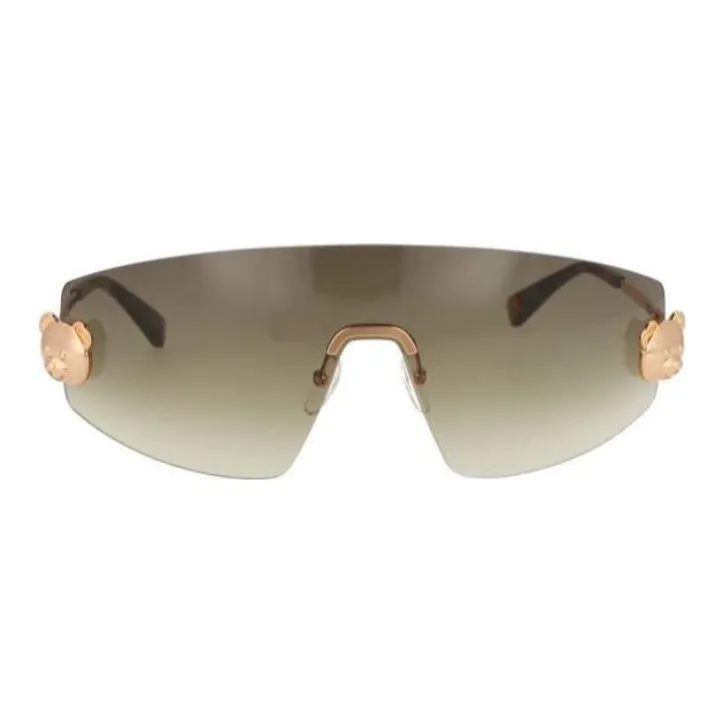 MOSCHINO Metal Irregular Shape Sunglasses Women's Green-1