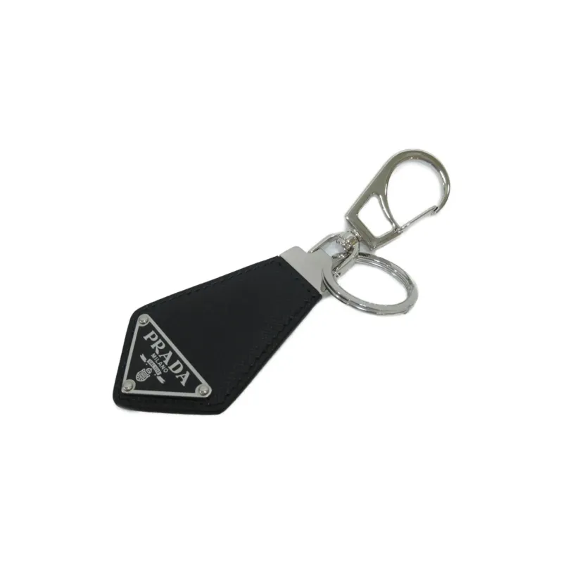 PRADA Logo Plaque Keychain-2