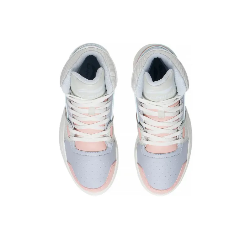 LiNing Retro 90 Cushioned Slip Resistant High Top Casual Shoes Women's Blue Pink-3