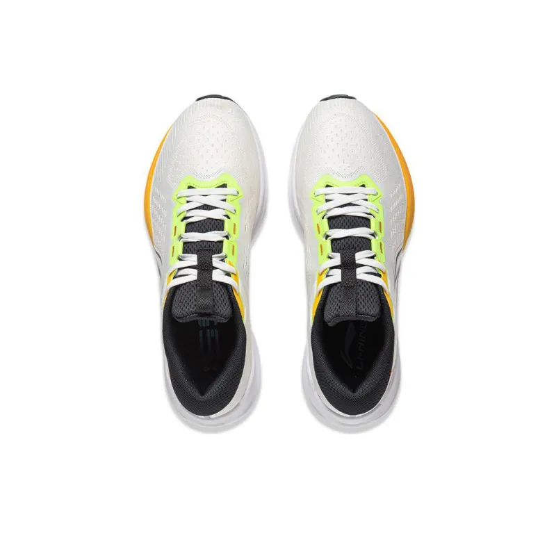 LiNing Wave V2 Cushioning, Slip Resistant, And Abrasion Resistant Low Top Casual Running Shoes Men's White Yellow-3