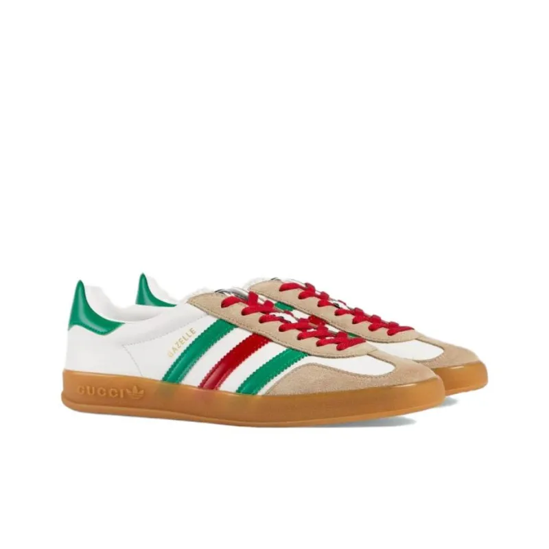 GUCCI Adidas X GUCCI Gazelle 'White Green Red'-1