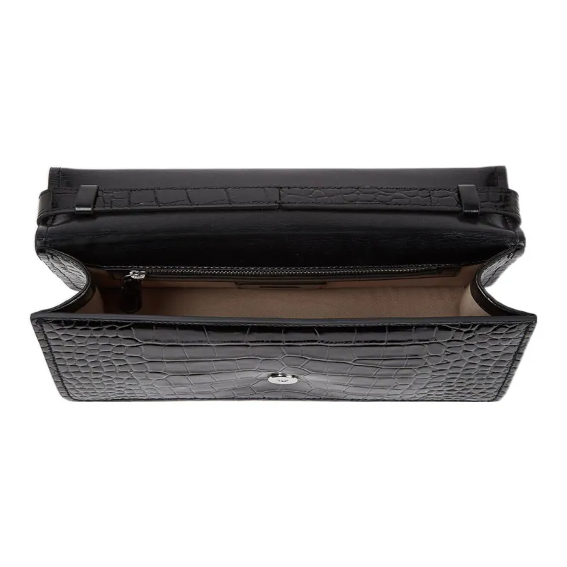 KARL LAGERFELD Ikonik Crocodile-embossed Shoulder Bag-2