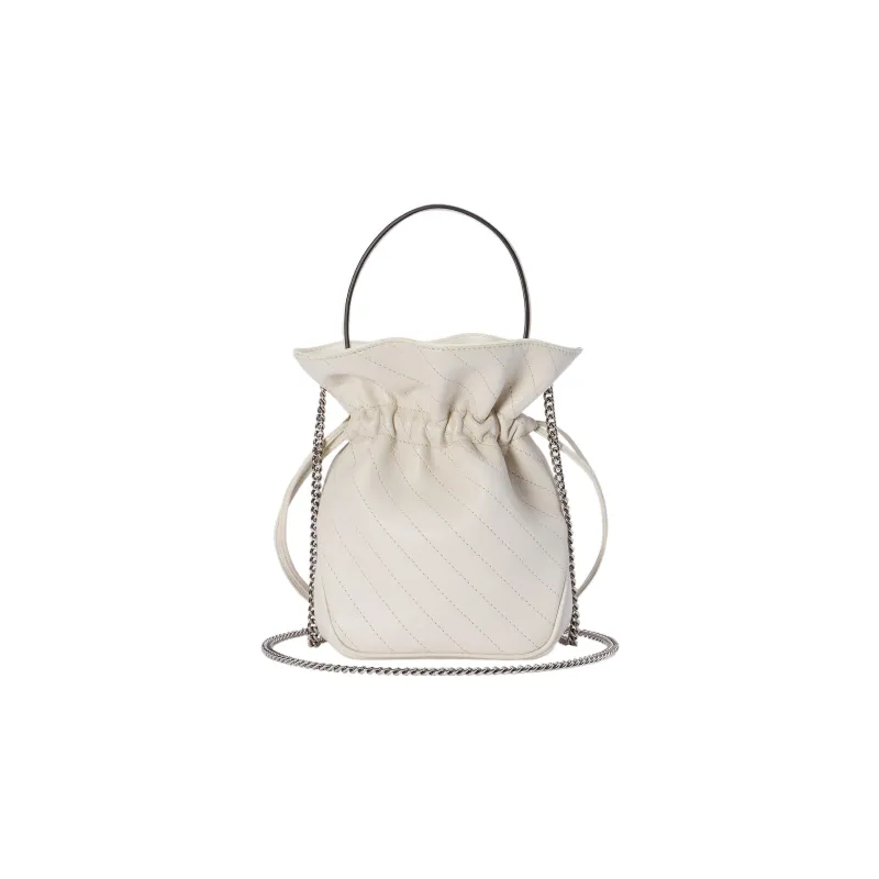 GUCCI Blondie Leather Bucket Bag, Shoulder Bag, Crossbody Bag, Handbag Mini Women's White-2