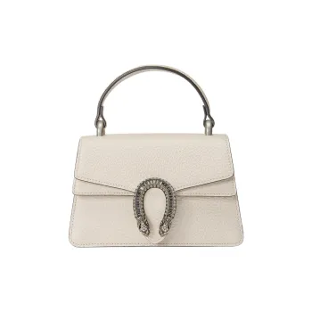 GUCCI Dionysus Leather Shoulder Bag, Crossbody Bag, Handbag Mini Women's White