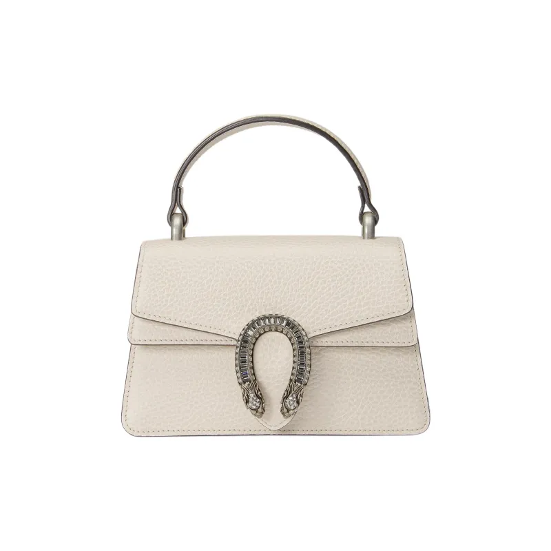 GUCCI Dionysus Leather Shoulder Bag, Crossbody Bag, Handbag Mini Women's White-0