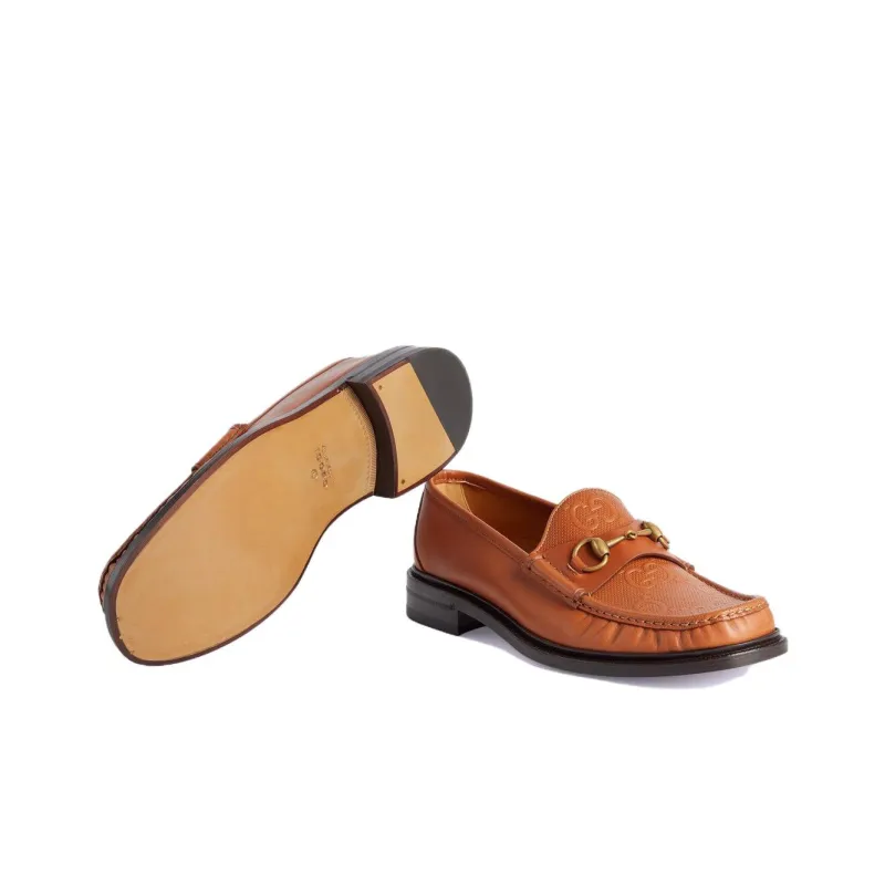 GUCCI Horsebit Leather Loafers Dark Brown-5