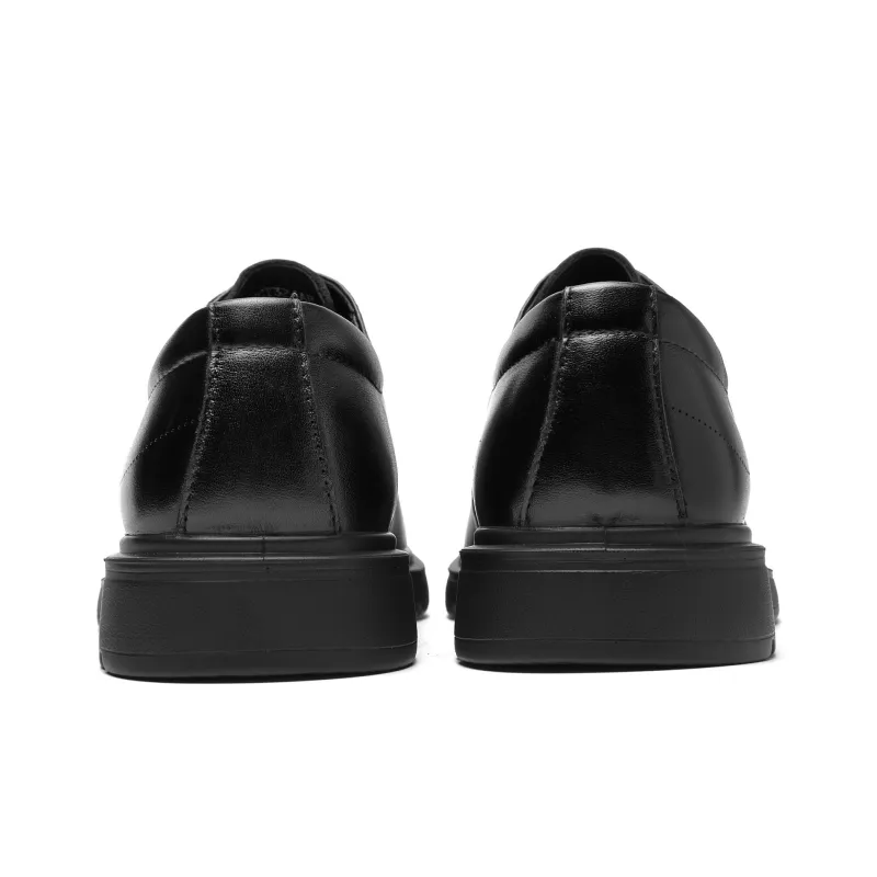 HLA Dress Shoes Men Low Top Black-3