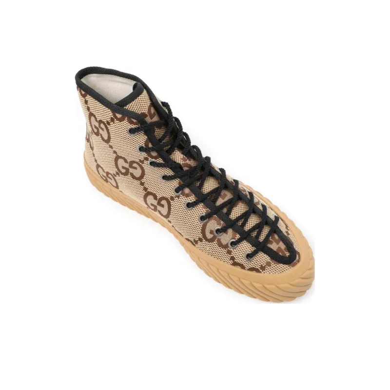 GUCCI Maxi Gg High Top Beige Ebony-2