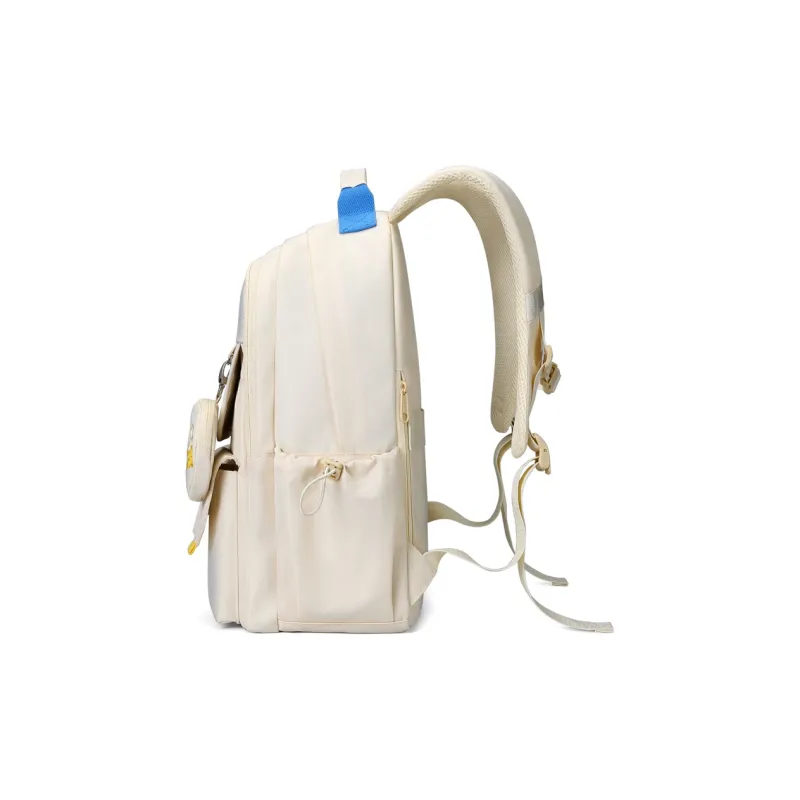 V.NINE Fabric Backpack Large Size Unisex Khaki/Obsidian Black-2