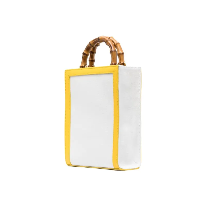 CASABLANCA Calfskin Patchwork Fabric Shoulder Bag Crossbody Bag Handbag Regular Women's Yellow-1