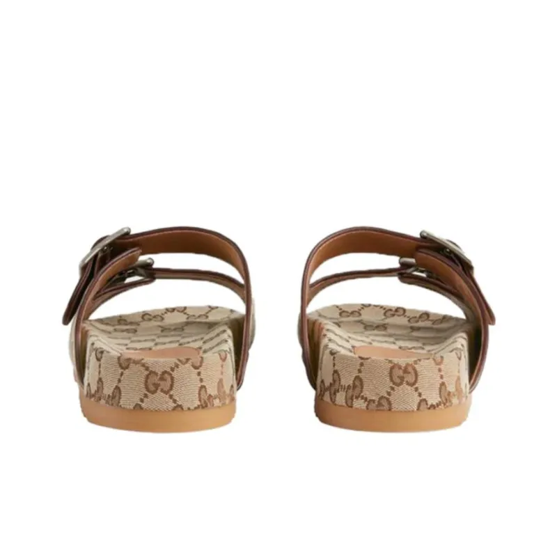GUCCI Slide Sandal Strap 'Beige Monogram'-3