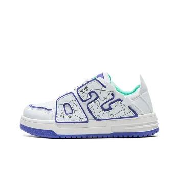 RENBEN Cushioning Wear Resistant Low Top Skateboard Shoes Women's White Purple