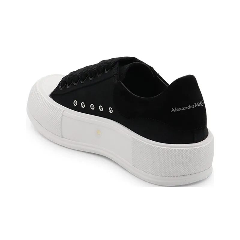 Alexander McQueen Deck Skate Plimsoll Lace Up Black Women's-4