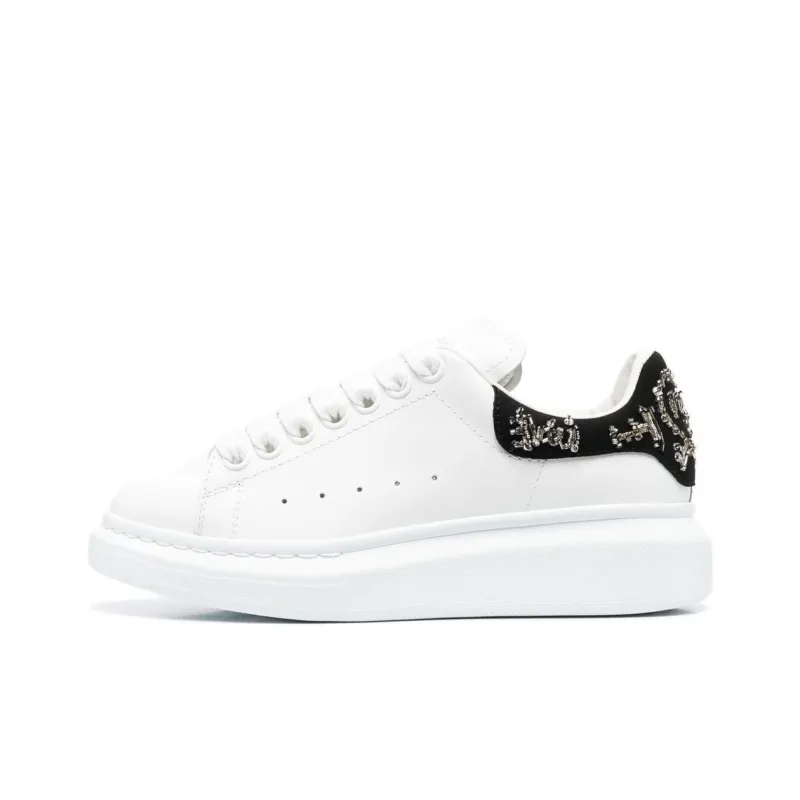 Alexander McQueen Oversized Sneaker Low Top Stylish Skateboarding Shoes Women's White Black-0