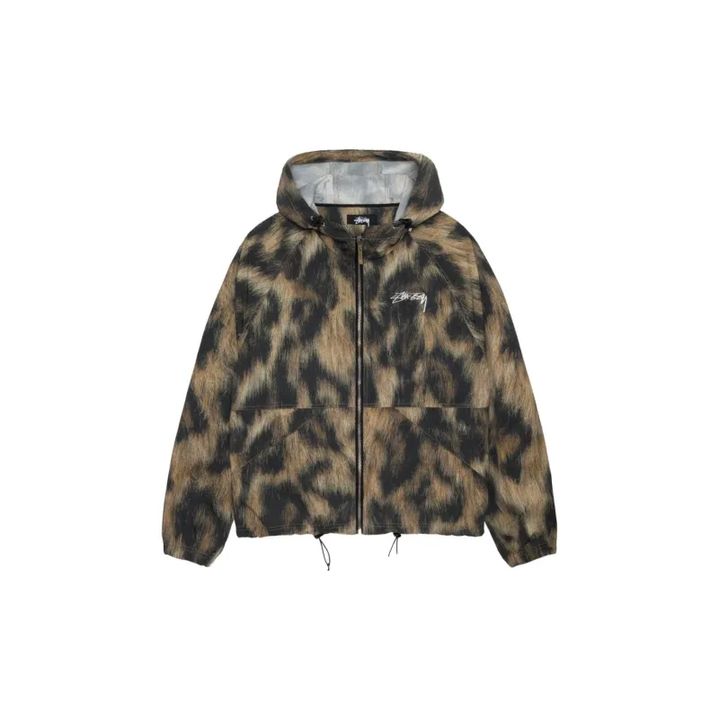 Stussy Beach Shell Fur Print Jacket Brown L - POIZON