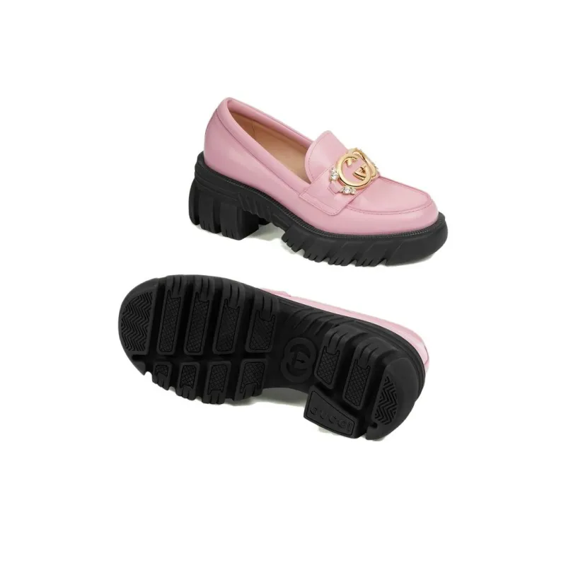GUCCI Interlocking Platform Shoes Women's Pink-5