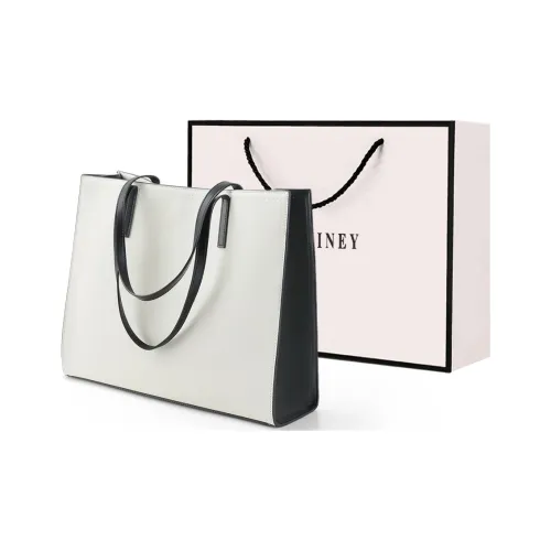 VINEY Cow Leather Shoulder Bag Handbag Tote Bag Shopping Bag Large Size Women's Black