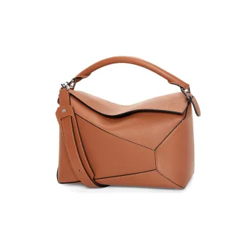 LOEWE Puzzle Cow Leather Puzzle Bag, Shoulder Bag, Crossbody Bag, Handbag Regular Women's Tan
