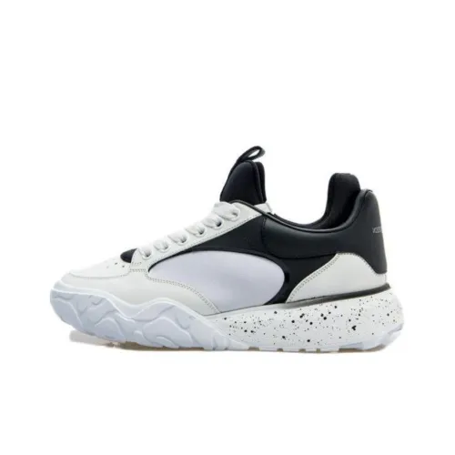 Alexander McQueen Court Tech Leather Sneakers 'White Black'