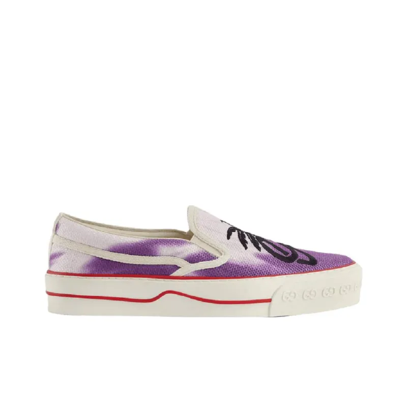 GUCCI Tennis 1977 Stylish Skateboarding Shoes Men's White Purple-1