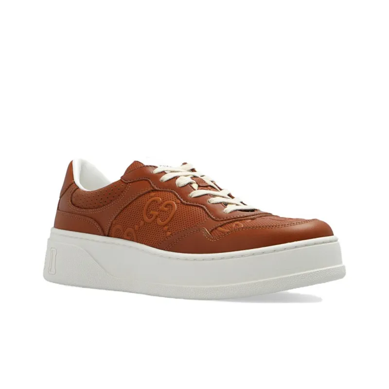 GUCCI Chunky B Stylish Skateboarding Shoes Women's Brown-2