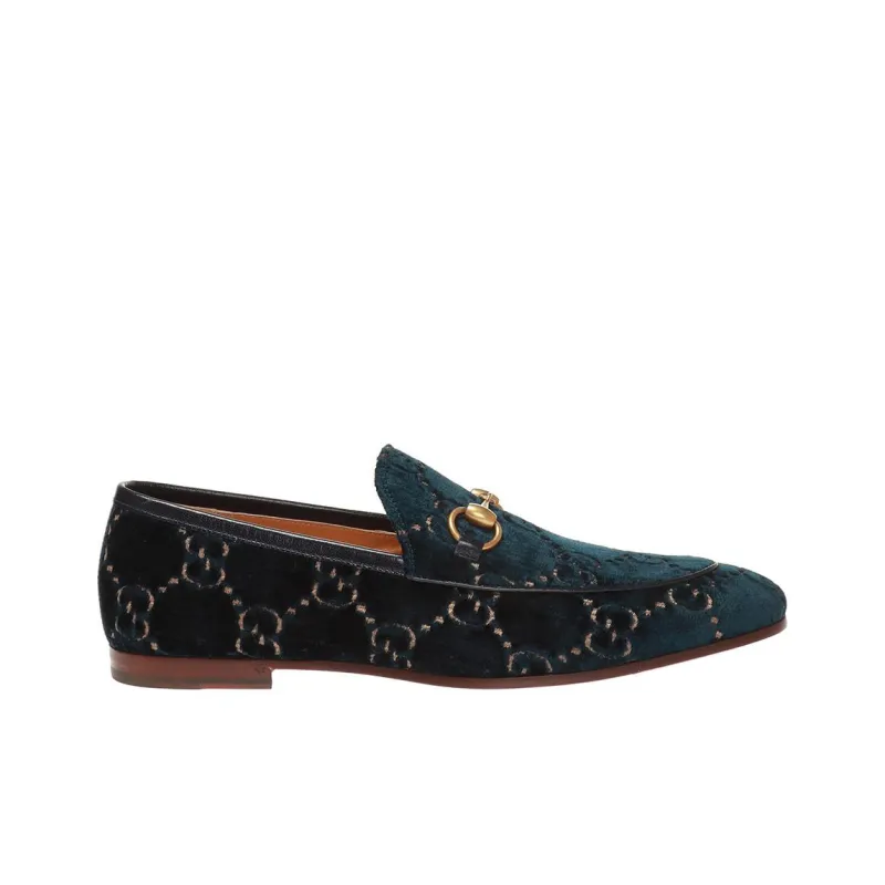 GUCCI Jordaan Gg Loafer Blue Velvet-1