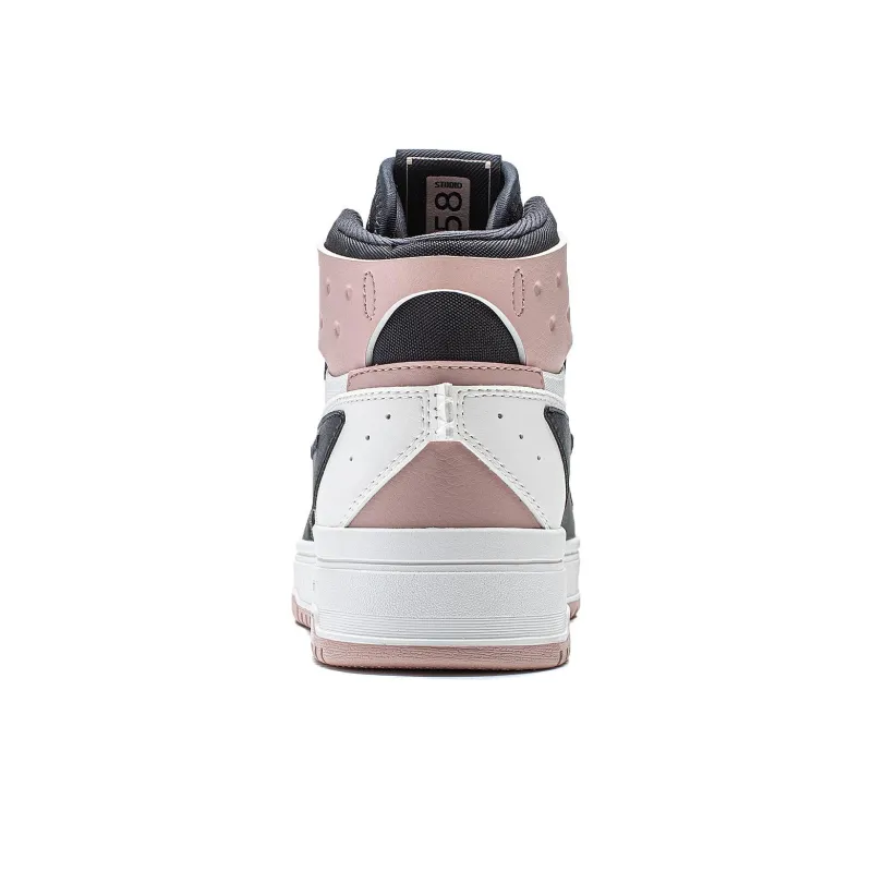 LiNing Yamahara 2.0 Anti Slip Wear Resistant High Top Skateboard Shoes Women's Dark Blue White Pink-5