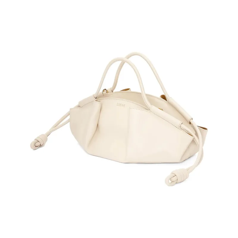 LOEWE Cow Leather Dumpling Bag, Shoulder Bag, Crossbody Bag, Handbag Small Size Women's Ecru-2