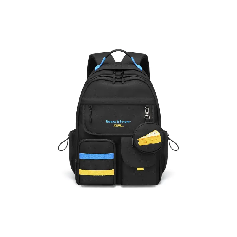 V.NINE Fabric Backpack Large Size Unisex Khaki/Obsidian Black-8