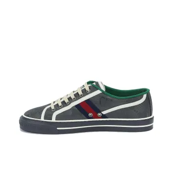 GUCCI Off The Grid Tennis 1977 Low Econyl Dark Grey Gg Blue Red White
